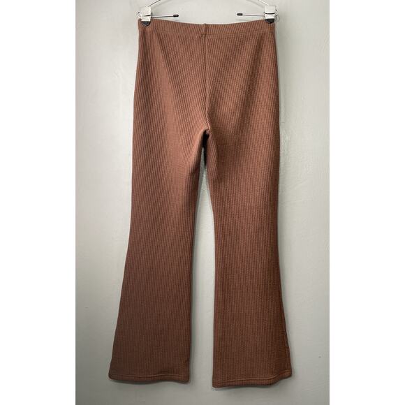 American Eagle Knit Pants Size Large Mocha Brown Pull On Flare Leg Yoga Comfort - Picture 3 of 14